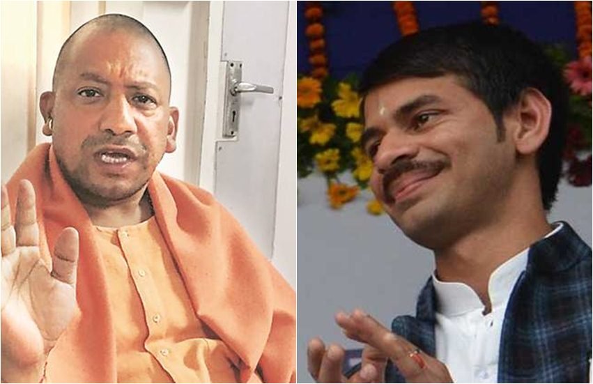 योगी आदित्‍यनाथ और तेज प्रताप यादव। (फाइल फोटो)