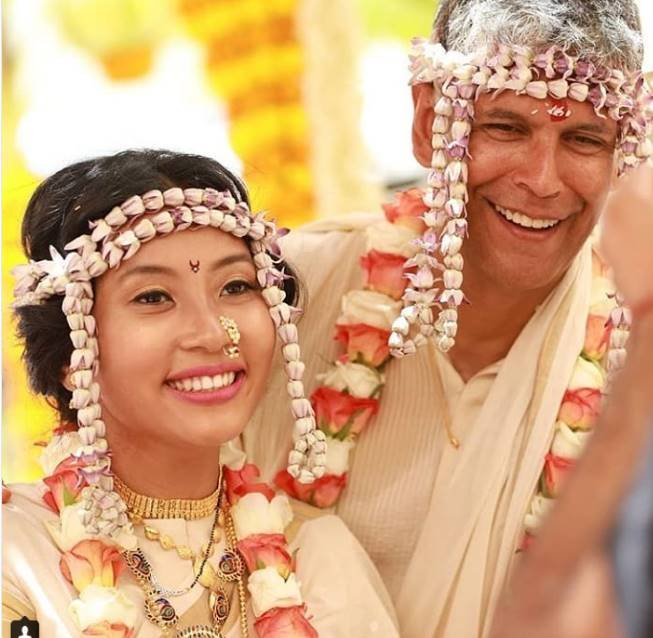 ankita konwar, milind soman, milind soman ankita konwar wedding, milind somand ankita konwar wedding pictures, milind soman instagram, milind soman and ankita konwar plant trees for every guest who attended their wedding, milind soman and ankita eco friendly marriage