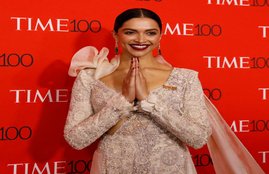 Actress Deepika Padukone arrives for the TIME 100 Gala in Manhattan
