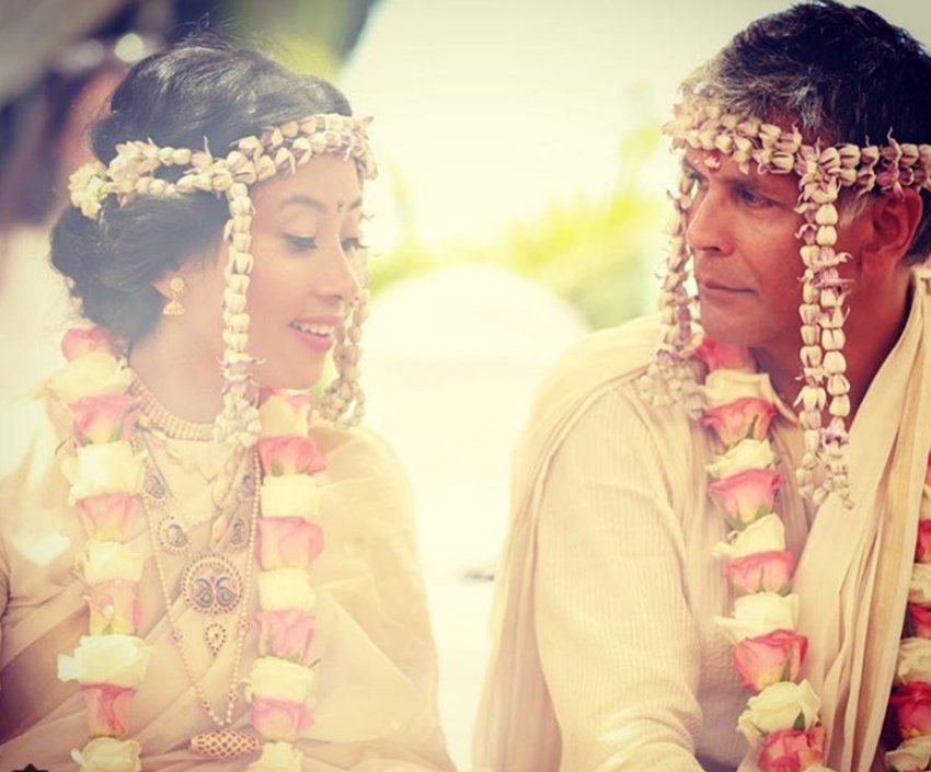 ankita konwar, milind soman, milind somand ankita konwar underwater, milind somand ankita konwar underwater romance, milind soman ankita konwar wedding, milind somand ankita konwar wedding pictures, milind soman instagram, milind soman and ankita konwar plant trees for every guest who attended their wedding, milind soman and ankita eco friendly marriag
