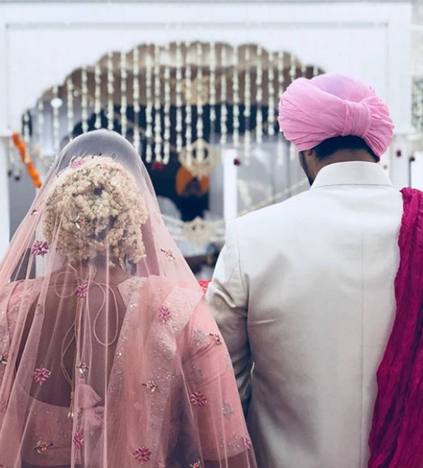 Neha Dhupia, Angad Bedi, neha angad wedding, julie actress, bollywood star neha dhupia, Neha Dhupia tie knot with angad, neha with long time boyfriend angad, see pinkish pictures of neha big day, bollywood news, television news, entertainment news, entertainment news, bollywood news, television news, entertainment news