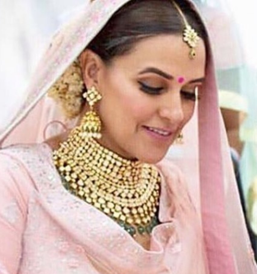 Neha Dhupia, Angad Bedi, neha angad wedding, julie actress, bollywood star neha dhupia, Neha Dhupia tie knot with angad, neha with long time boyfriend angad, see pinkish pictures of neha big day, bollywood news, television news, entertainment news, entertainment news, bollywood news, television news, entertainment news