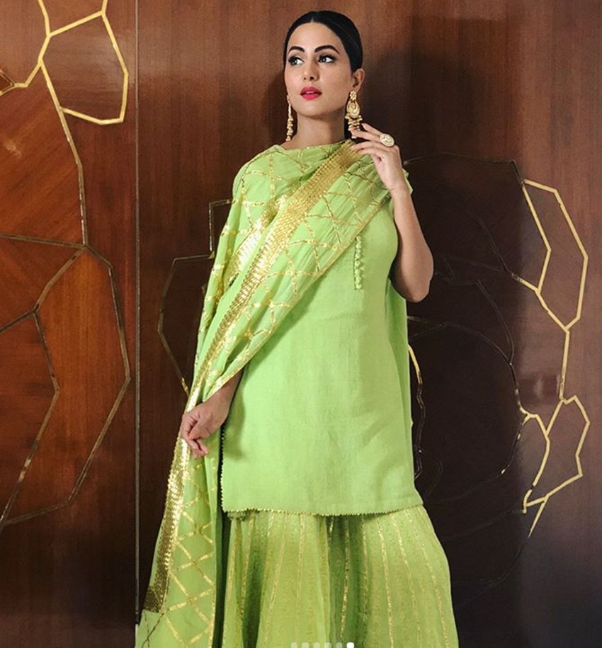 hina khan, hina khank wore light green sharara dress, hina khan looks fab on traditional avatar, hina khan pictures, ex contestant of bigg boss season 11 hina khan, bollywood news, televisionn newsentertainment news, bollywood news, televisionn news ,televisionn news, entertainment news, bollywood news, televisionn newsentertainment news, bollywood news, televisionn news