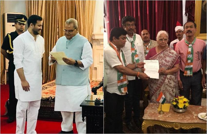 बिहार में तेजस्‍वी यादव ने और गोवा में कांग्रेस विधायकों ने राज्‍यपाल से मुलाकात की। (फोटो सोर्स: एएनआई)