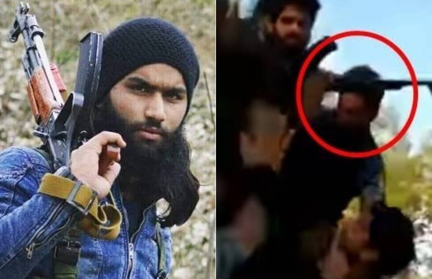 मारे गए आतंकी समीर टाइगर के जनाजे में जुटी भीड़ के दौरान कुछ लोगों ने एके-47 से फायर किए थे। (फोटोः टि्वटर/यूट्यूब) 
