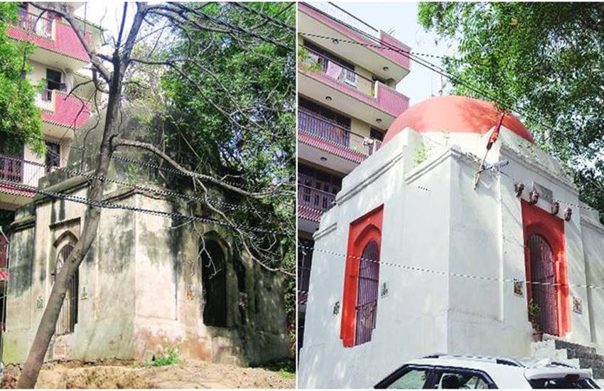 दिल्ली के सफदरजंग एंक्लेव इलाके में स्थित हुमायूंपुर गांव में यही है वह 'गुमटी'। (एक्सप्रेस फोटो)