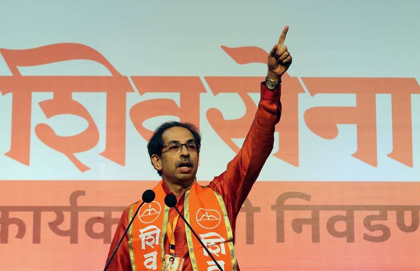 वर्ली में एक सभा के दौरान शिवसेना प्रमुख उद्धव ठाकरे। (Express photo by Ganesh Shirsekar)
