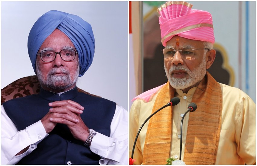 पूर्व प्रधानमंत्री मनमोहन सिंह और पीएम नरेंद्र मोदी (एक्सप्रेस आर्काइव फोटो/एपी फोटो)