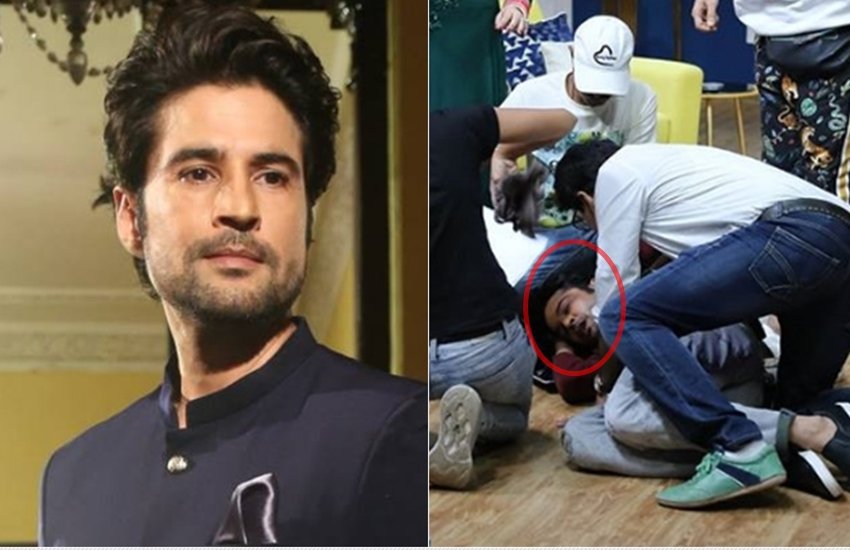 Rajeev Khandelwal faints on the sets, Rajeev Khandelwal show JuzzBaatt, Rajeev Khandelwal chat show, Rajeev Khandelwal sets, comedian Bharti Singh, bollywood news, television news, entertainment news, bollywood news, television news, entertainment news, bollywood news