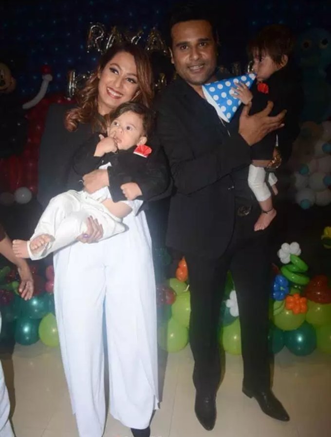 Kashmera Shah, Krushna Abhishek, Kashmera Krushna twins, Krushna had a blast on their twins bday, Rayaan and Krishaang krushna kashmera babys, birthday party of krushna kashmera babys see pictures, entertainment news, bollywood news, television news ,entertainment news, bollywood news, television news, entertainment news, bollywood news, television news