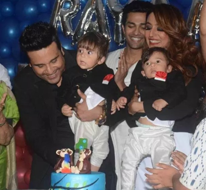 Kashmera Shah, Krushna Abhishek, Kashmera Krushna twins, Krushna had a blast on their twins bday, Rayaan and Krishaang krushna kashmera babys, birthday party of krushna kashmera babys see pictures, entertainment news, bollywood news, television news ,entertainment news, bollywood news, television news, entertainment news, bollywood news, television news