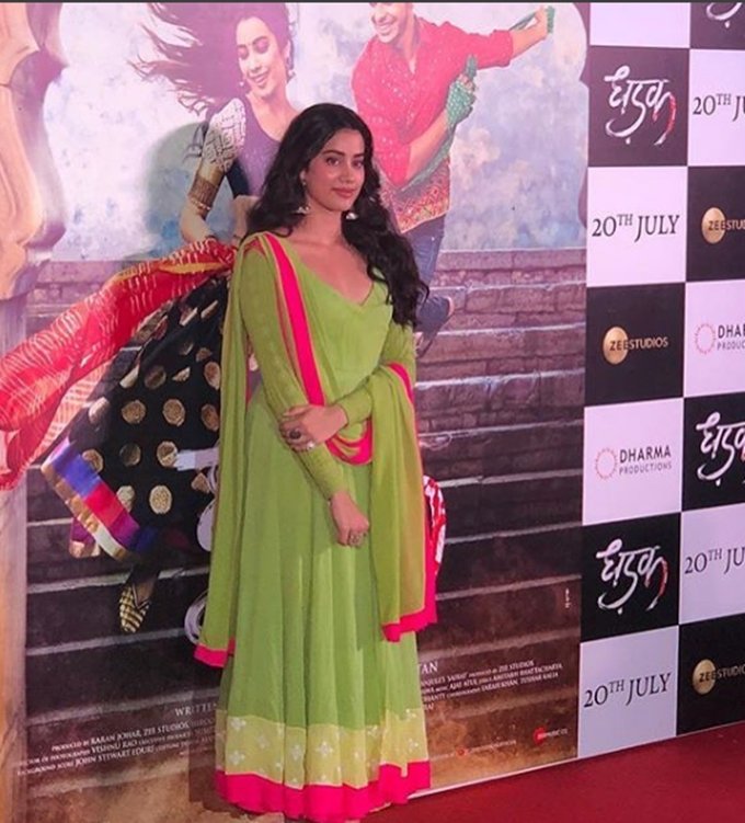 dhadak trailer, janhvi kapoor, ishan khattar in dhadak, janhvi kapoor in trailer release dhadak, janhvi wore green pink line anarkali suit on trailer launch, janhvi looks fabon dhadak trailer, shridevi daughter janhvi kapoor, dhadak, dhadak trailer, dhadak movie trailer, dhadak 20th july release, dhadak cast, jhanvi kapoor, jhanvi kapoor dhadak, ishaan khatter, ishaan khatter dhadak, ishaan khatter jhanvi kapoor