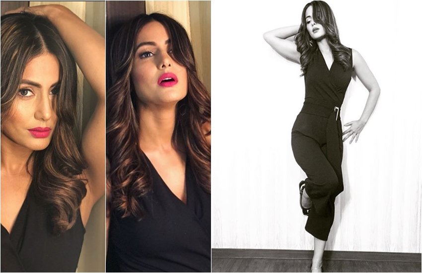 bigg boss, bigg boss 11 ex contestant, bigg boss contestant Hina khan, hina khan photoshoot, hina khan in black jump suit, hina khan buzzy look, television news,entertainment news, bollywood news, television news,entertainment news, bollywood news, television news