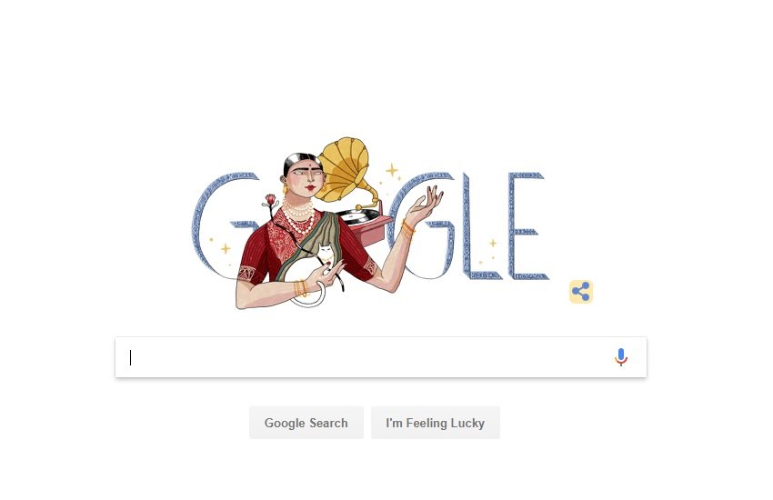 Gauhar Jaan, गौहर जान, gauhar jaan, gauhar jaan songs, gauhar jaan songs download, gauhar jaan and akbar, gauhar jaan biography, gauhar jaan in hindi, google doodle, today google doodle, gauhar jaan google doodle, trending news, technology news