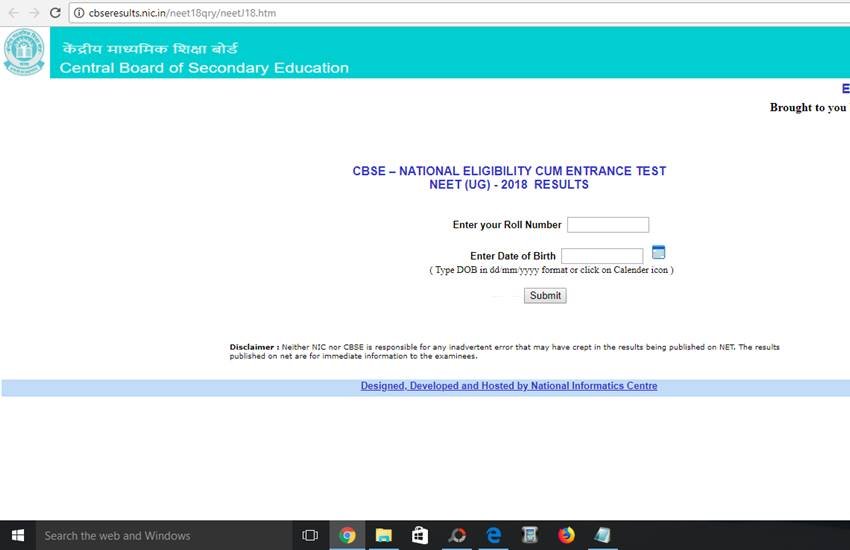 CBSE, NEET UG result 2018