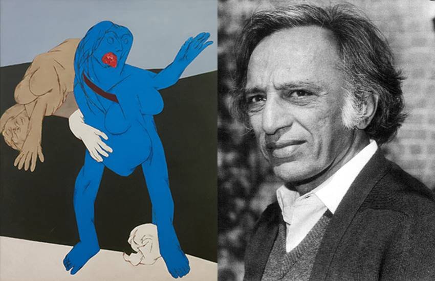 दिंवगत भारतीय चित्रकार तैयब मेहता की पेंटिंग 'काली' 26.4 करोड़ में बिकी। (फोटो सोर्स- saffronart.com और Express archive)