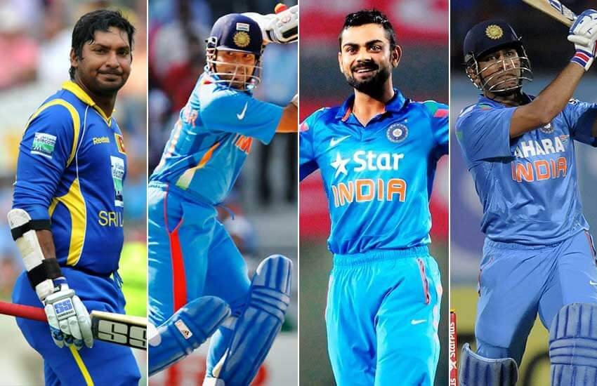 कुमार संगकारा, सचिन तेंदुलकर, महेंद्र सिंह धोनी और विराट कोहली। 