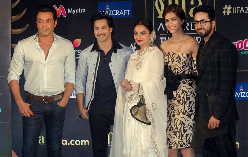 IIFA, IIFA 2018, Rekha, Bobby Deol, Varun Dhawan, Kriti Sanon, IIFA media event, IIFA photos, IIFA news, IIFA mumbai event photos, IIFA rekha