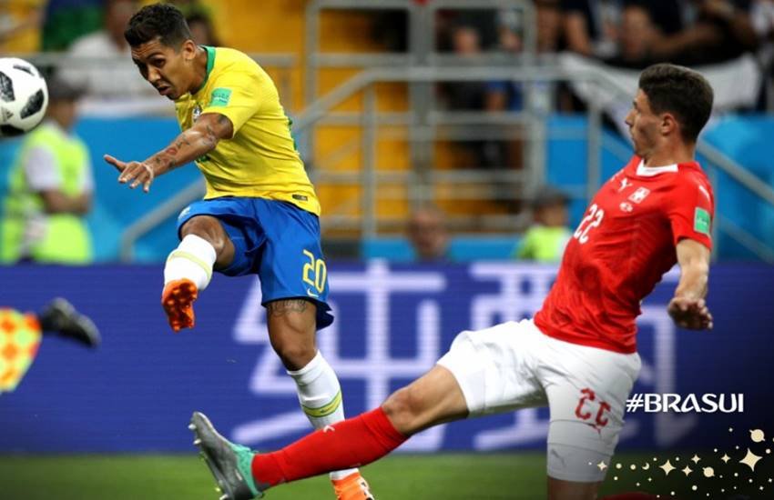 ब्राजील की ओर से फिलिपे कोटिन्हो ने और स्विट्जरलैंड की ओर से स्टीवन जुबेर ने 1-1 गोल दागा।