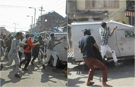 Srinagar stone pelting, CRPF death, CRPF jeep, J&K Police