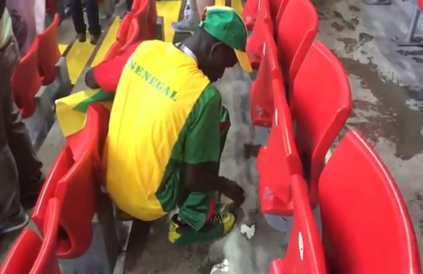 fifa world cup 2018, fifa world cup 2018 schedule, fifa world cup 2018 fixtures, fifa world cup 2018 teams, fifa 2018 schedule, fifa 2018, fifa 2018 fixtures, fifa 2018 teams, Senegal⁠ fans cleaning their section before leaving the stadium, Senegal⁠ fans, Senegal⁠ fans cleaning,