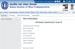 IIMC Result 2018: जारी हुए IIMC प्रवेश परीक्षाओं के नतीजे, iimc.nic.in पर ऐसे चेक करें