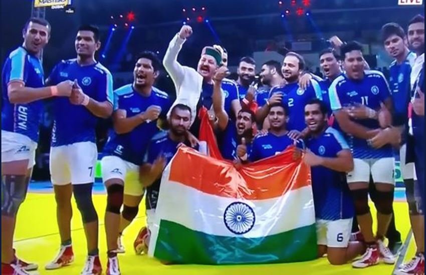 India vs Iran Kabaddi Live Score, Kabaddi Masters Dubai 2018: जीत के बाद भारतीय टीम।