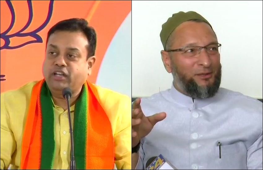 भाजपा प्रवक्ता संबित पात्रा और एआईएमआईएम प्रमुख असदुद्दीन ओवैसी। (फोटो सोर्स: एएनआई)