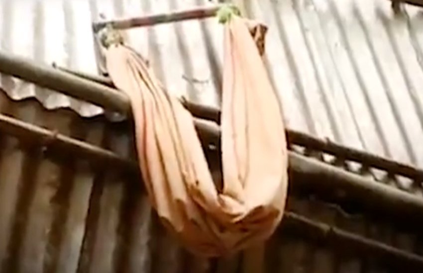 केरल में तेज आंधी में उड़ा दो महीने का बच्चा (फोटो सोर्स- वीडियो स्क्रीनशॉट)