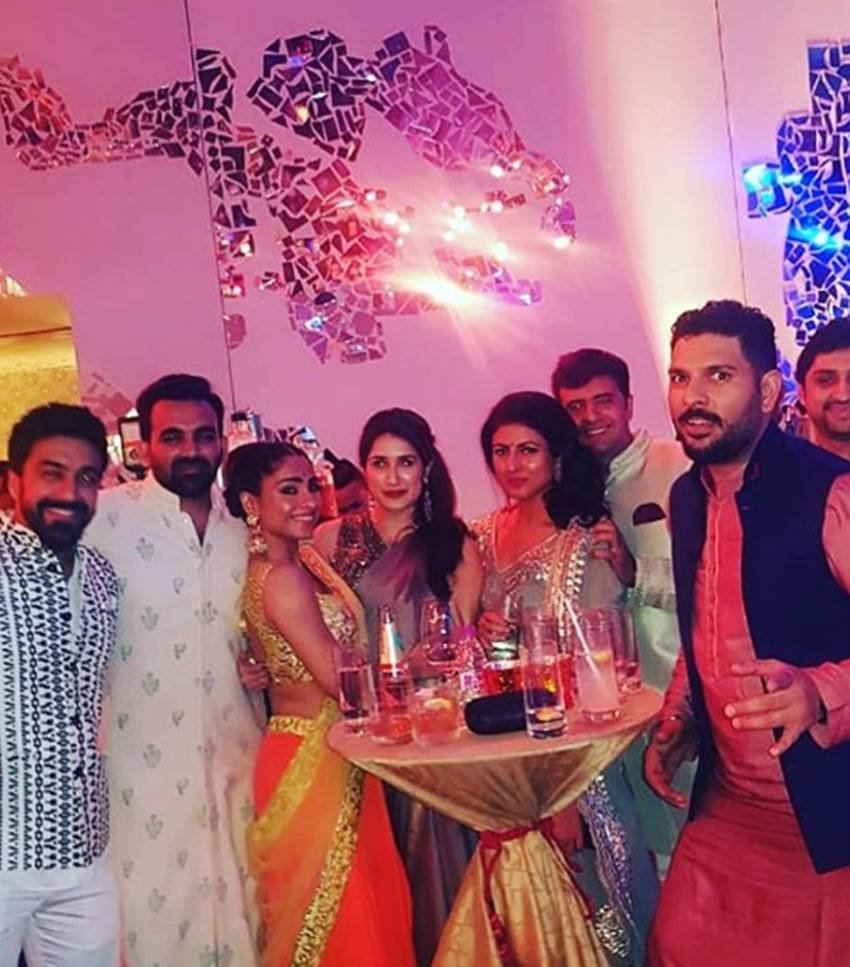 poorna patel wedding, bollywood celebs enjoying in poorna patel wedding, poorna patel wedding, cricket field stars in poorna patel wedding, celebs enjoying wedding season, pictures of shakshi dhoni, ms dhoni with ziva, zaheer sagrika ghatke, poorna patel wedding, ziva having fun in weddings, entertainment news, bollywood news, television news, entertainment news, bollywood news, television news
