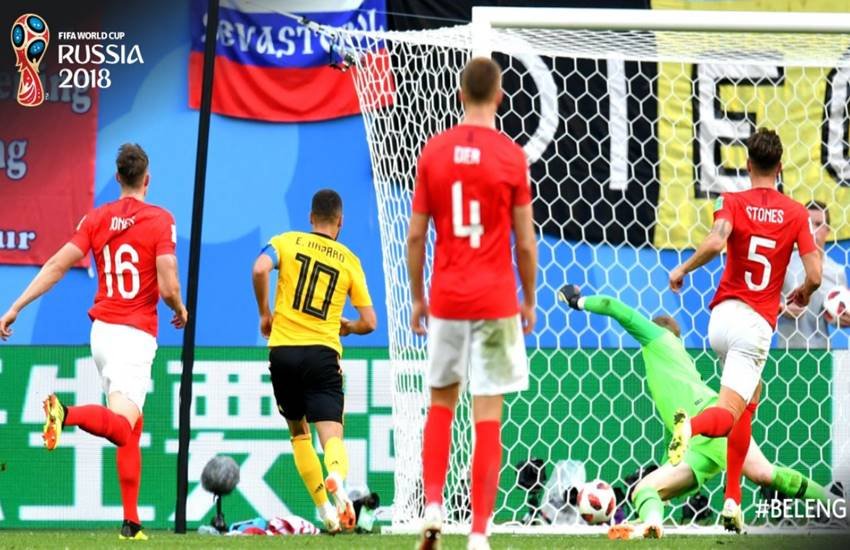 BELvsENG: हॉफ टाइम तक बेल्जियम 1-0 से आगे रही। दूसरे हॉफ के 83वें मिनट में इडेन हाजार्ड ने गोलकर बेल्जियम को 2-0 से बढ़त दिला दी जो अंत तक कायम रही।