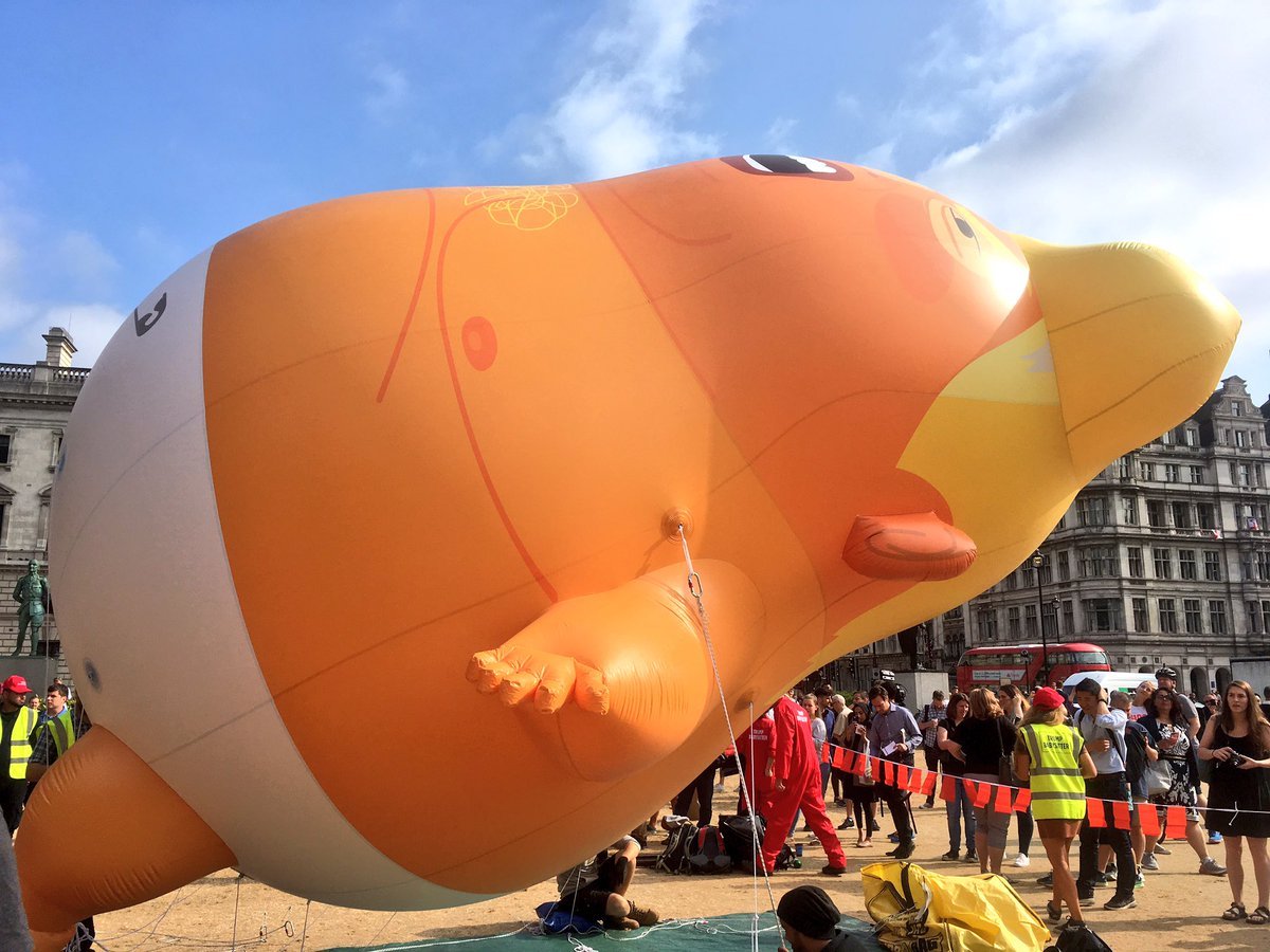 donald trump, usa, london, trump baby, blimp, trump uk visit, trump baby balloon, world cup, viral news