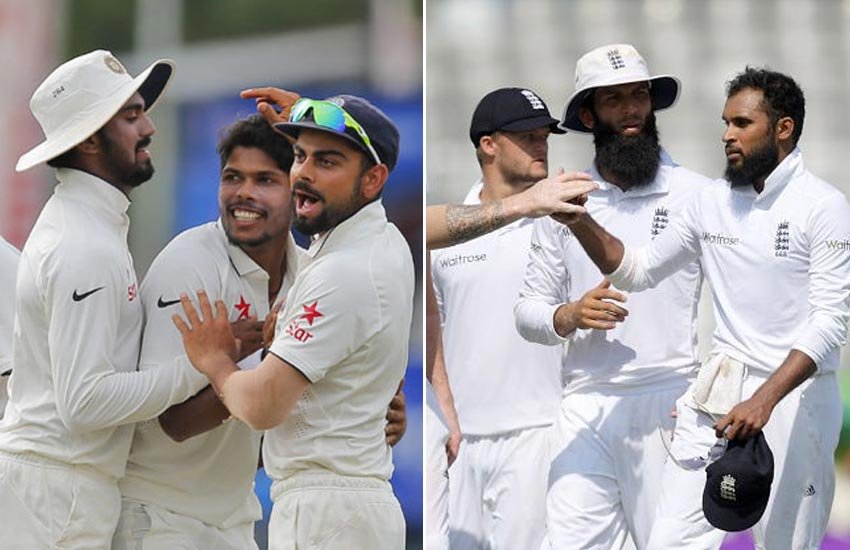 भारत और इंग्लैंड की टेस्ट टीमें। 