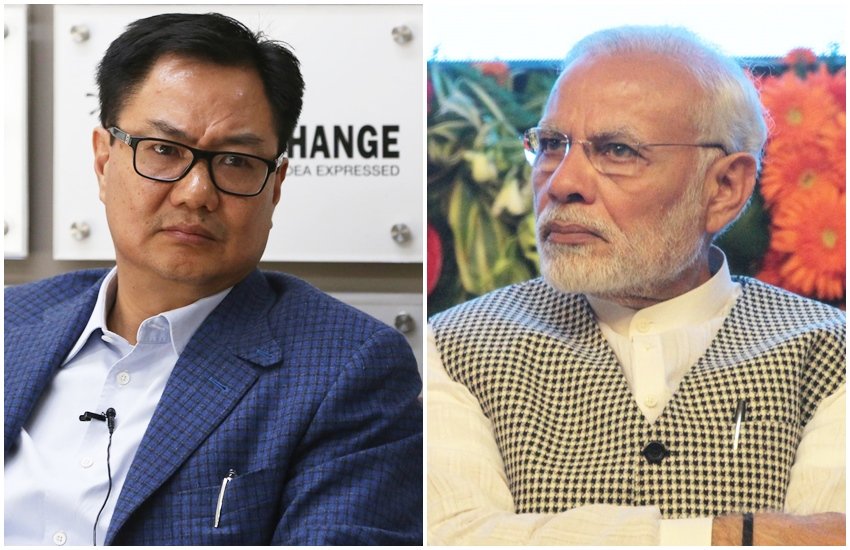 केंद्रीय मंत्री किरेन रिजिजू और पीएम मोदी (फोटो सोर्स- एक्सप्रेस आर्काइव फोटो)