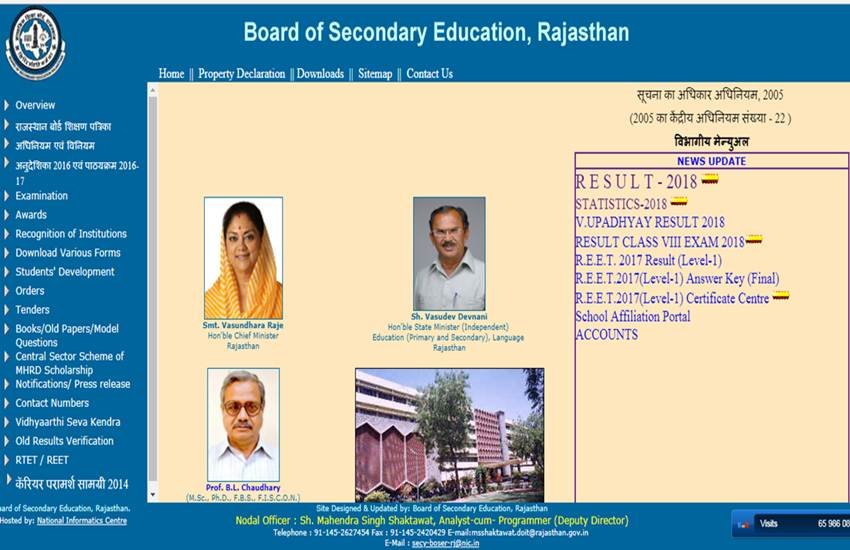 REET BSER Result 2018: Level 2 के परीक्षा परिणाम घोषित कर दिए गए हैं।