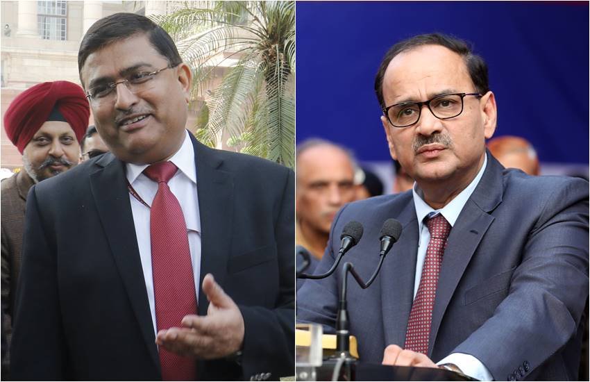 राकेश अस्‍थाना (बाएं) और आलोक वर्मा। सीवीसी को 'सीबीआई निदेशक की अनुमति' से पत्र जारी किए गए हैं। (Photos: Express Archive)