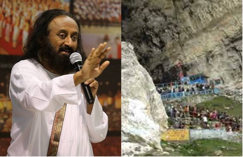 अमरनाथ श्राइन बोर्ड का सदस्य होने के नाते श्री श्री ने श्रद्धालुओं को यह सलाह दी है। (एक्सप्रेस फोटोः प्रवीण खन्ना/यूट्यूब)