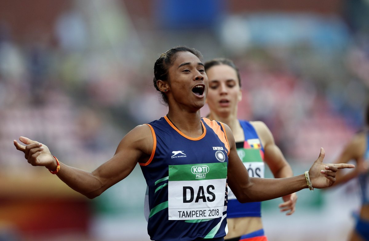 "hima das, hima das win, hima das gold medal, hima das gold medal for india, hima das track gold medal, hima das world u20 championships gold medal, hima das twitter reactions