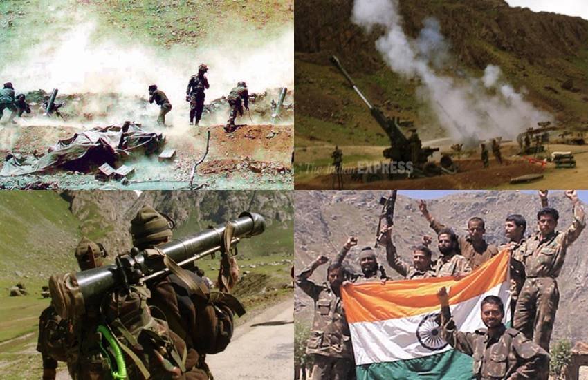 मई 1999 में पाकिस्तान से हुई कारगिल की जंग करीब दो महीने चली थी और 26 जुलाई को भारतीय जवानों ने दुश्मन के दांत खट्टे कर सबसे ऊंची चोटियों में से एक टाइगर हिल पर तिरंगा फहरा दिया था। देश की आन-बान और शान की रक्षा के लिए 527 वीर सपूतों ने शहादत दी थी। 1300 से ज्यादा जवान घायल हुए थे। शहीद होने वाले 71 जवान जम्मू कश्मीर के थे। भारत माता के उन वीर सपूतों की दहाड़ का एहसास हर वर्ष कारगिल विजय दिवस पर आज भी होता है। अमर शहीदों के बलिदान को कभी भुलाया नहीं जा सके इसलिए जंग के मैदान की कुछ चुनिंदा तस्वीरें यहां फिर से रख रहे हैं। कहते हैं कि तस्वीरें में वो ताकत होती है जो आपको फिर से उसी दौर में खींच ले जाती है जब उन्हें उतारा गया था। बता दें कि कारगिल विजय दिवस को कारगिल संघर्ष के तौर पर भी जाना जाता है। ( फोटो साभार- इंडियन एक्सप्रेस आर्काइव और पीटीआई)
