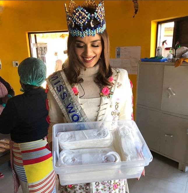 rolene, manushi chhillar, manushi chillar latest photos, manushi chillar manufacturing pads, manushi chhillar promoting sanitary pads,