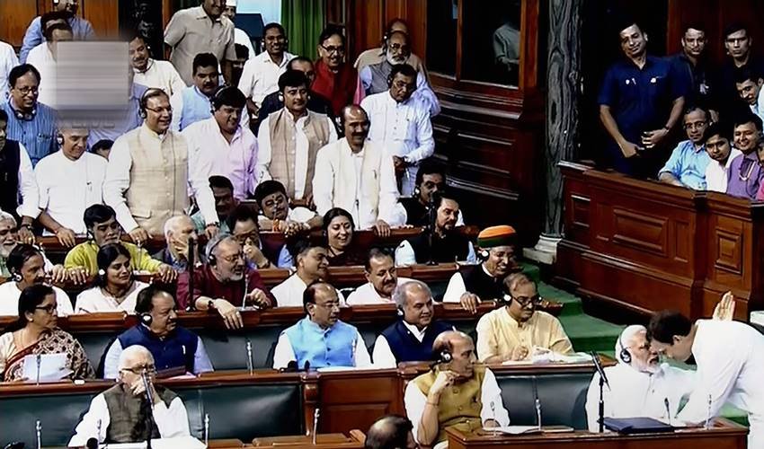 rahul gandhi hugs pm modi, rahul gandhi hugs pm, Lok Sabha Live, lok sabha live youtube, rajya sabha live, rajya sabha lok sabha tv live, loksabha live news, parliament live, lok sabha live video, rajya sabha live, lok sabha latest news, No Confidence Motion against Modi Govt, Prime Minister Narendra Modi, BJP, NDA, Congress, Opposition parties, Rahul Gandhi, Telugu Desam Party, Trinamool Congress, no trust motion, lok sabha live, narendra modi, no confidence