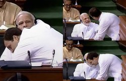राहुल गांधी के नरेंद्र मोदी से गले मिलने पर नेताओं ने यूं ली चुटकी