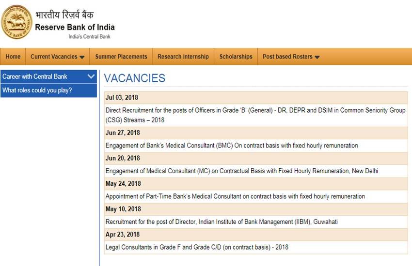 RBI Recruitment 2018: पदों पर उम्मीदवारों का चयन प्रीलिमिनरी परीक्षा, मेन्स परीक्षा और इंटरव्यू में प्रदर्शन के आधार पर होगा। 