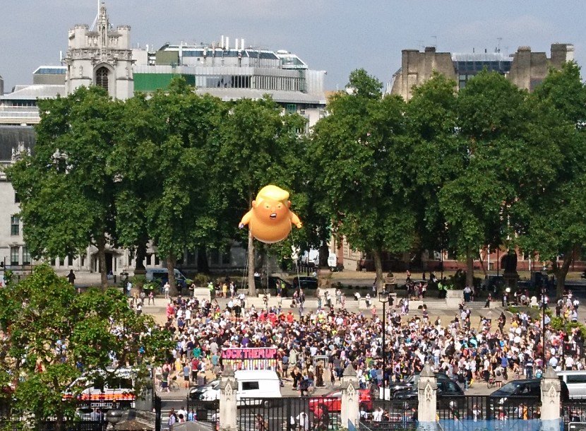 donald trump, usa, london, trump baby, blimp, trump uk visit, trump baby balloon, world cup, viral news