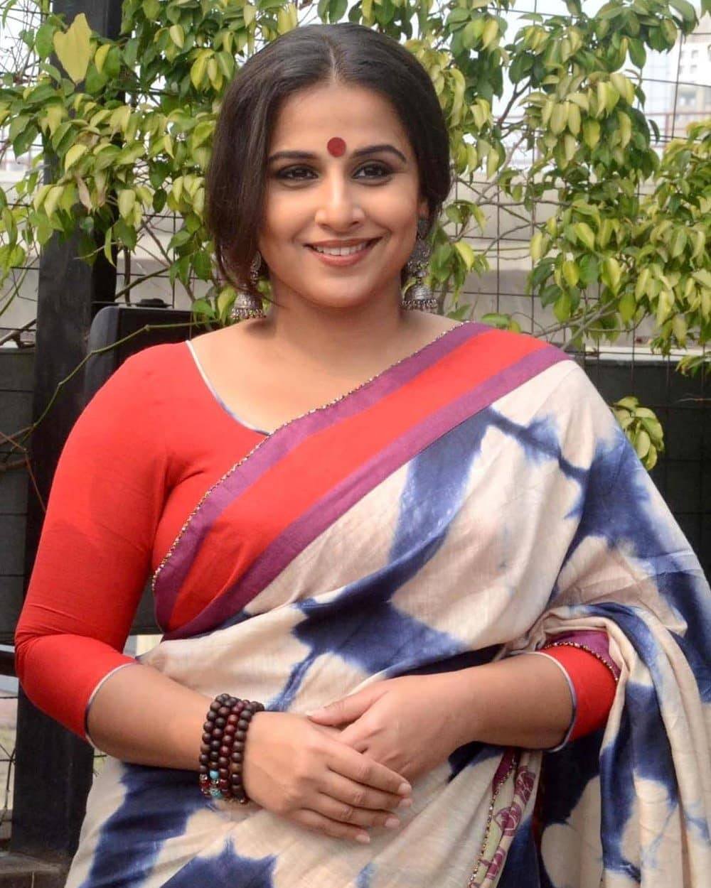 अब विद्या अक्सर अपने पेट को साड़ी से ढके हुए ही रखती हैं जैसा कि आप इस तस्वीर में देख सकते हैं।