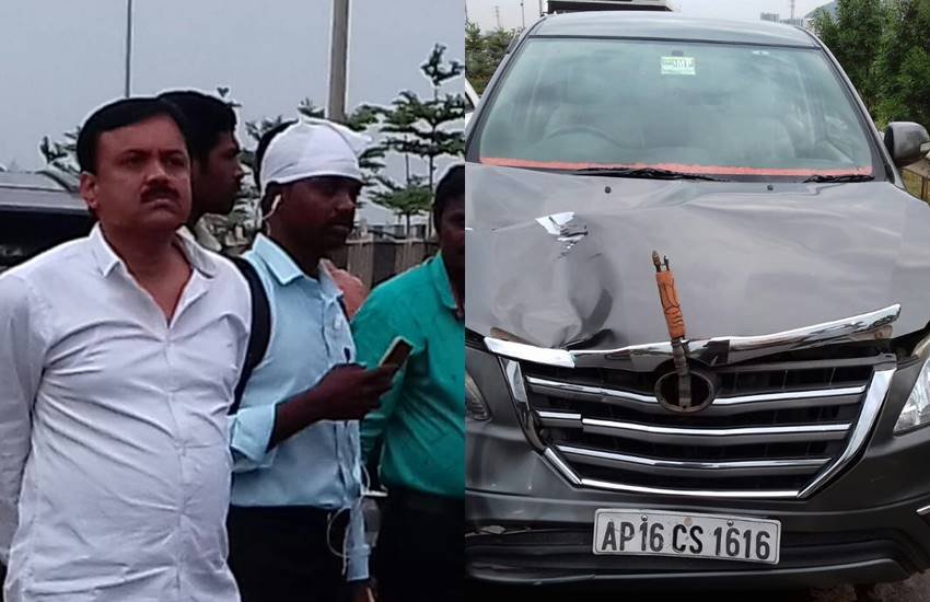 बीजेपी नेता जीवीएल नरसिम्हा राव की गाड़ी से हुई टक्कर में एक महिला की मौत हो गई। (Image Source: Twitter/@Paul_Oomme)
