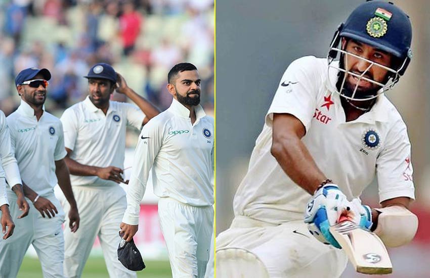 भारतीय टीम और चेतेश्वर पुजारा। भारतीय टीम और चेतेश्वर पुजारा।