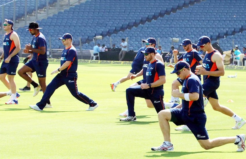 अभ्यास करते न्यूजीलैंड के क्रिकेटर्स (एक्सप्रेस आर्काइव फोटो)