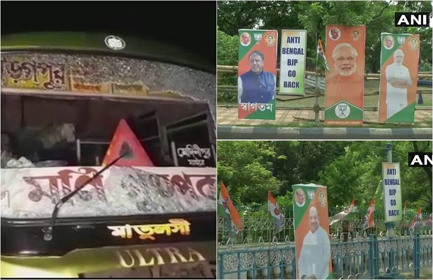 Amit Shah, Amit Shah kolkata rally, Amit shah rally in Kolkata, bjp rally in kolkata, kolkata bjp rally, bjp, tmc, bjp worker attacked, ani bjp poster, Hindi news, kolkata news, Latest news, News in Hindi, Jansatta