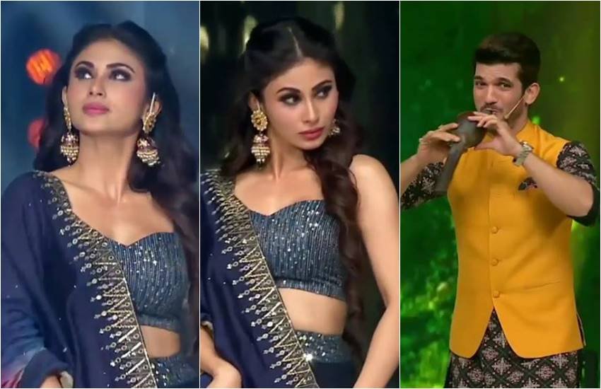 एक्ट्रेस मौनी रॉय डांस शो 'डांस दीवाने' में फिल्म गोल्ड को प्रमोट करते हुए